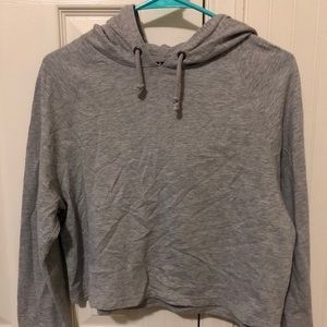 grey cropped hoodie